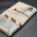 Tissue Silk Saree in beautiful peacock and covert design in Red, black and silver color Combination 2125 Eljoys Fashion