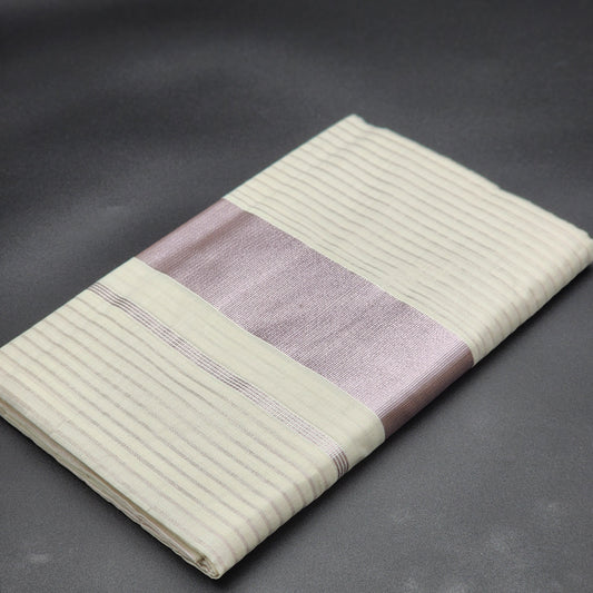 Traditional Tissue silk Saree with with full body Lavender lines and broad lavender lines 2135 Eljoys Fashion