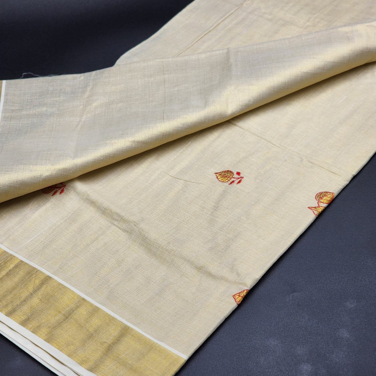 Handloom Tissue Silk Saree Peacock red gold combo design 2121 Eljoys Fashion