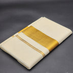 Tissue Silk Traditional Kerala Saree medium intense Gold Border 2116 Eljoys Fashion