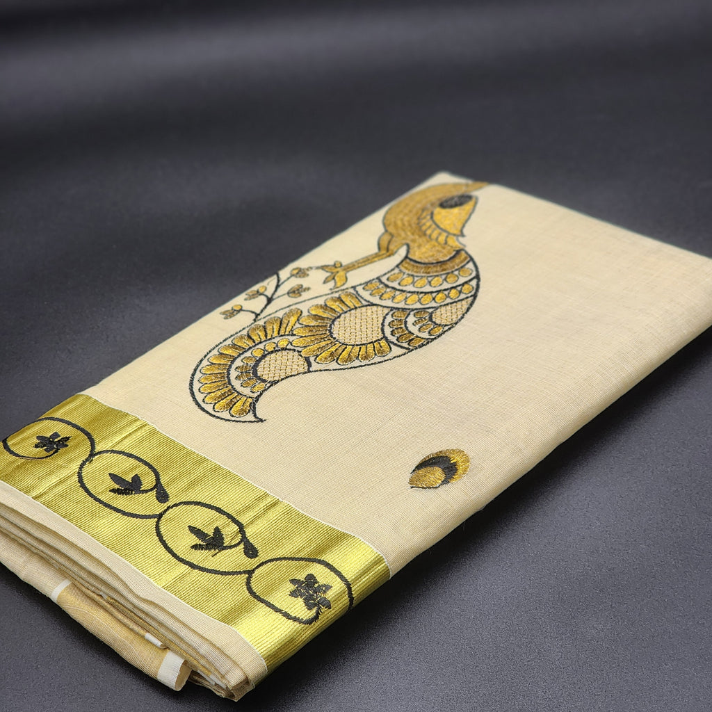 Traditional South Indian Gold Saree 2112