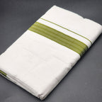 Dhoti Mundu Traditional South Indian style Parrot Green broad border 4104 Eljoys Fashion