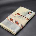 Tissue Silk Saree in beautiful peacock and covert design in Red, black and silver color Combination 2125 Eljoys Fashion