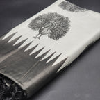 Handloom Silver Tissue Silk Saree 2131 Eljoys Fashion