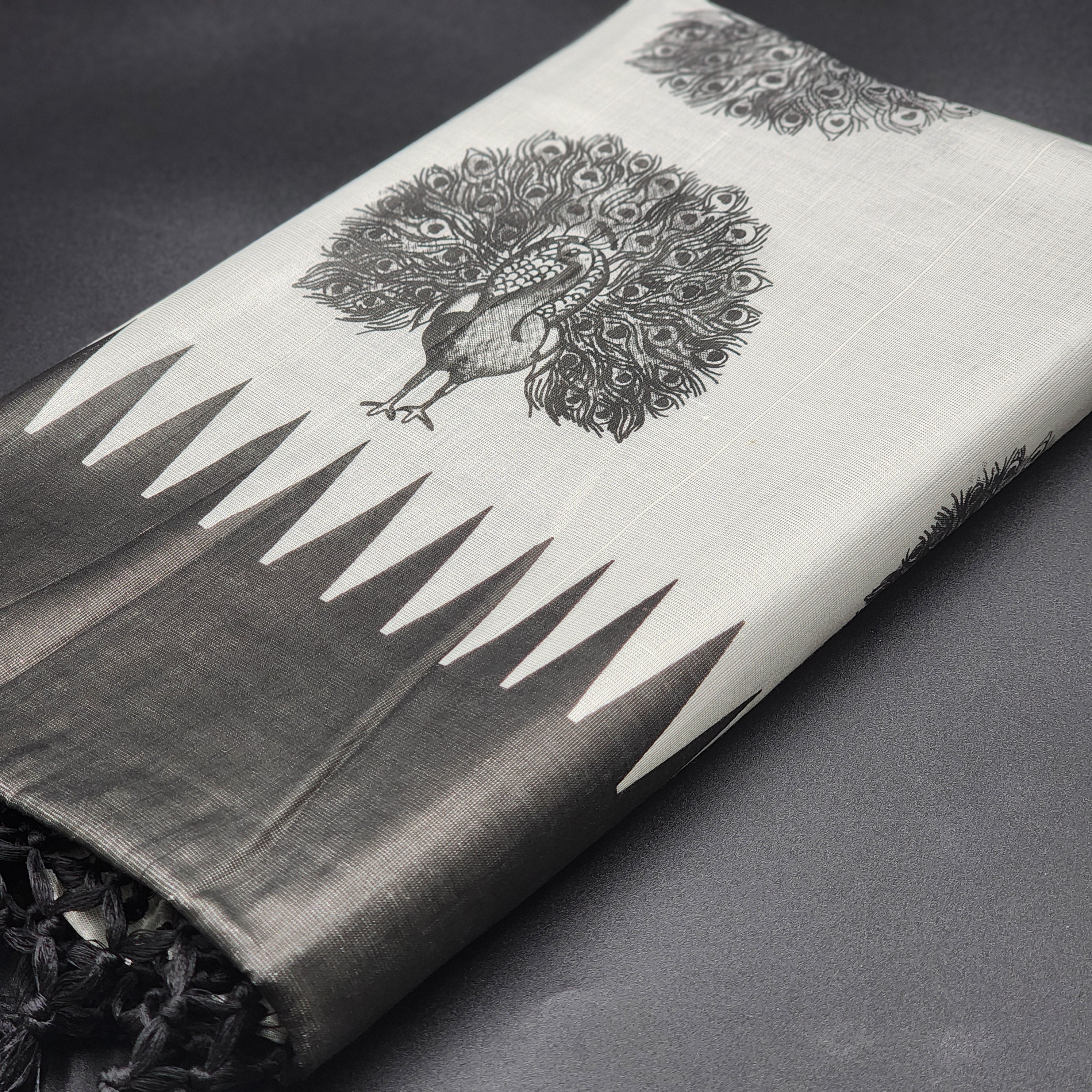 Handloom Silver Tissue Silk Saree 2131 Eljoys Fashion