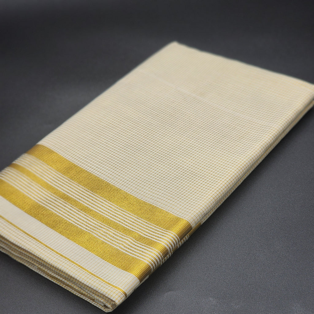 Tissue Silk full body small gold box line saree with small and large border lines 2138 Eljoys Fashion