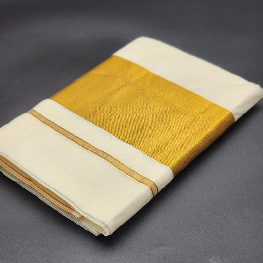 Tissue Silk Traditional Kerala Saree Large Gold Border 2114 Eljoys Fashion