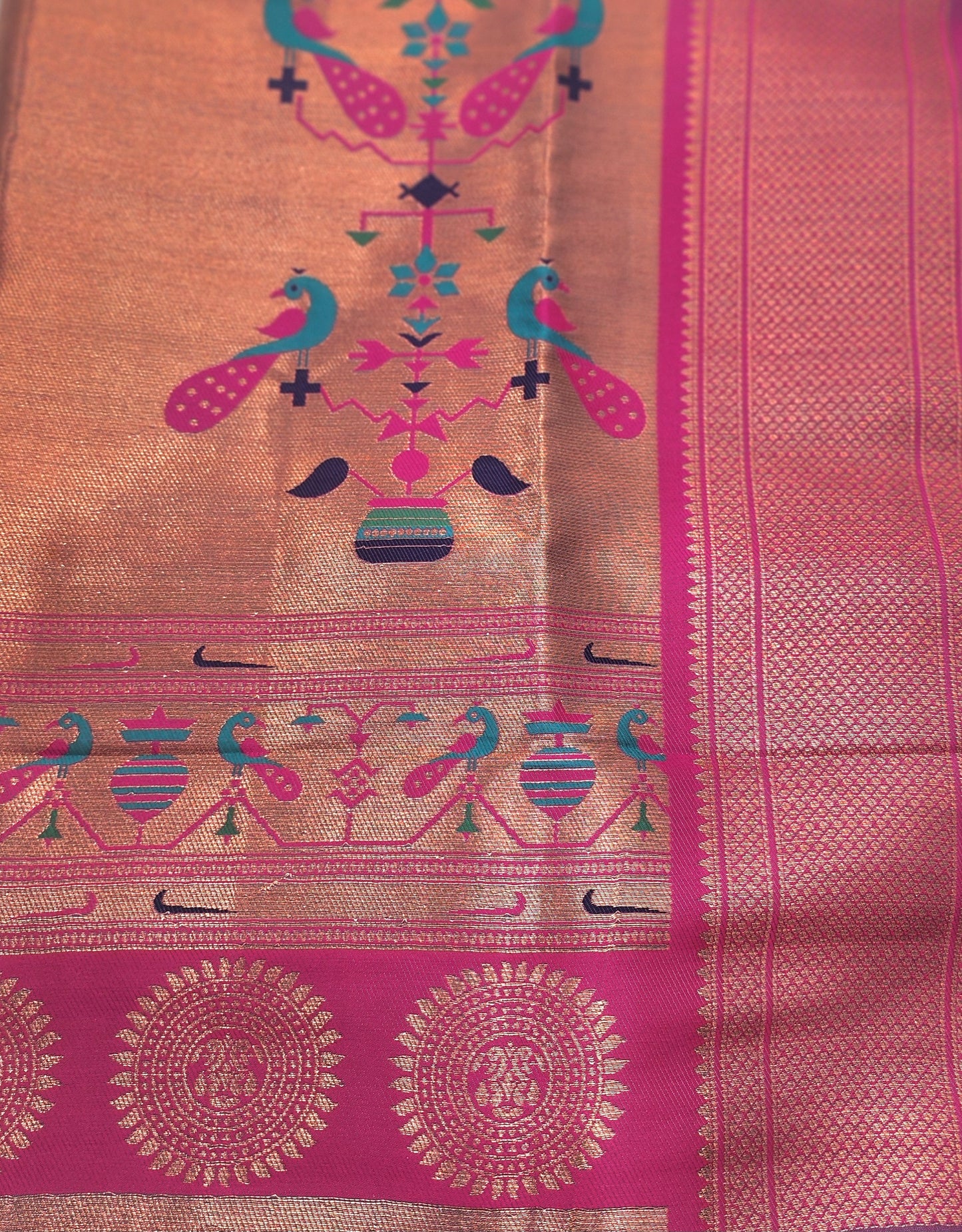 Soft Peshwai Paithani Silk Green