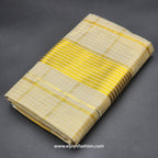 Set Mundu Full body gold box works border with Royal gold white lines 4003 Eljoys Fashion