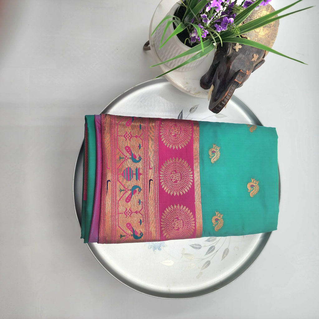 Soft Peshwai Paithani Silk Green 1128