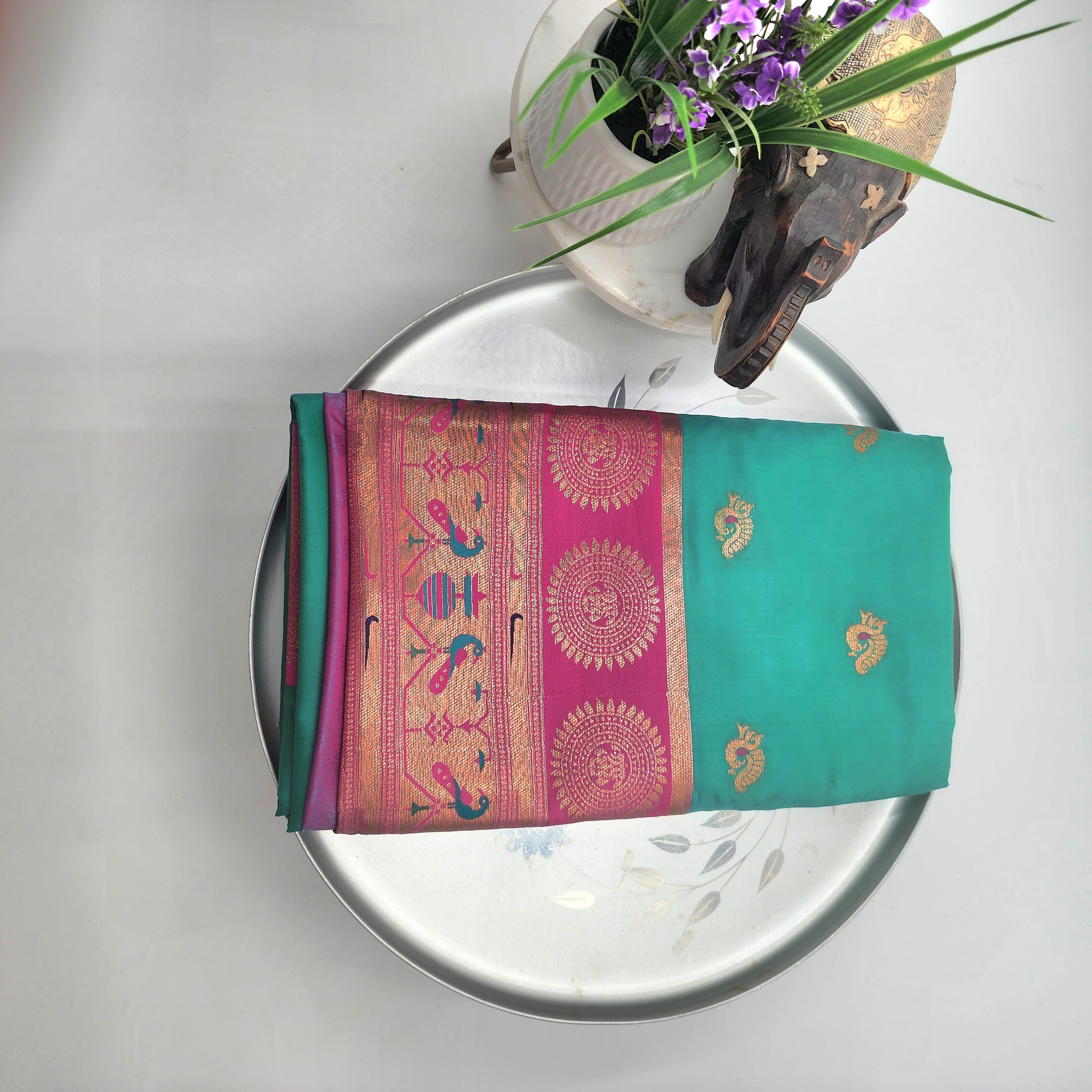 Soft Peshwai Paithani Silk Green 1128