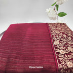 Bollywood Designer party wear Saree Soft silk Red with embroidery works 1110
