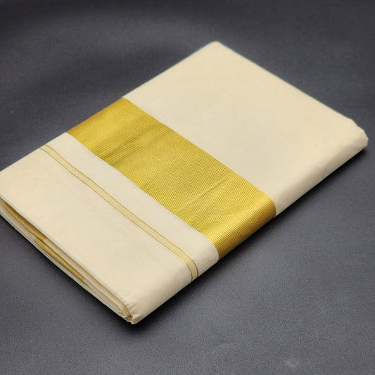 Tissue Silk Traditional Kerala Saree medium Gold Border 2117 Eljoys Fashion