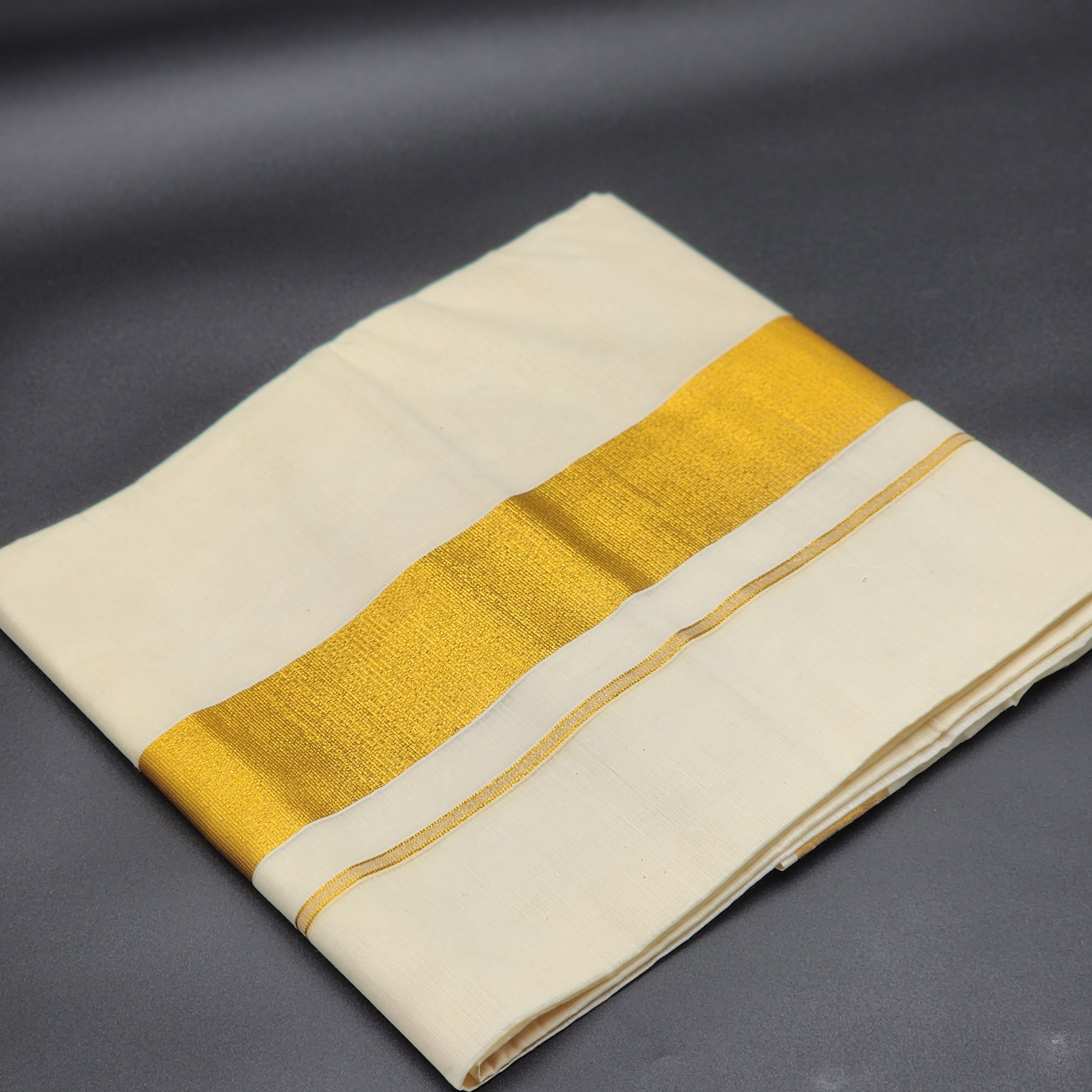 Kerala Tissue Silk Saree in Medium True gold border 2115 Eljoys Fashion