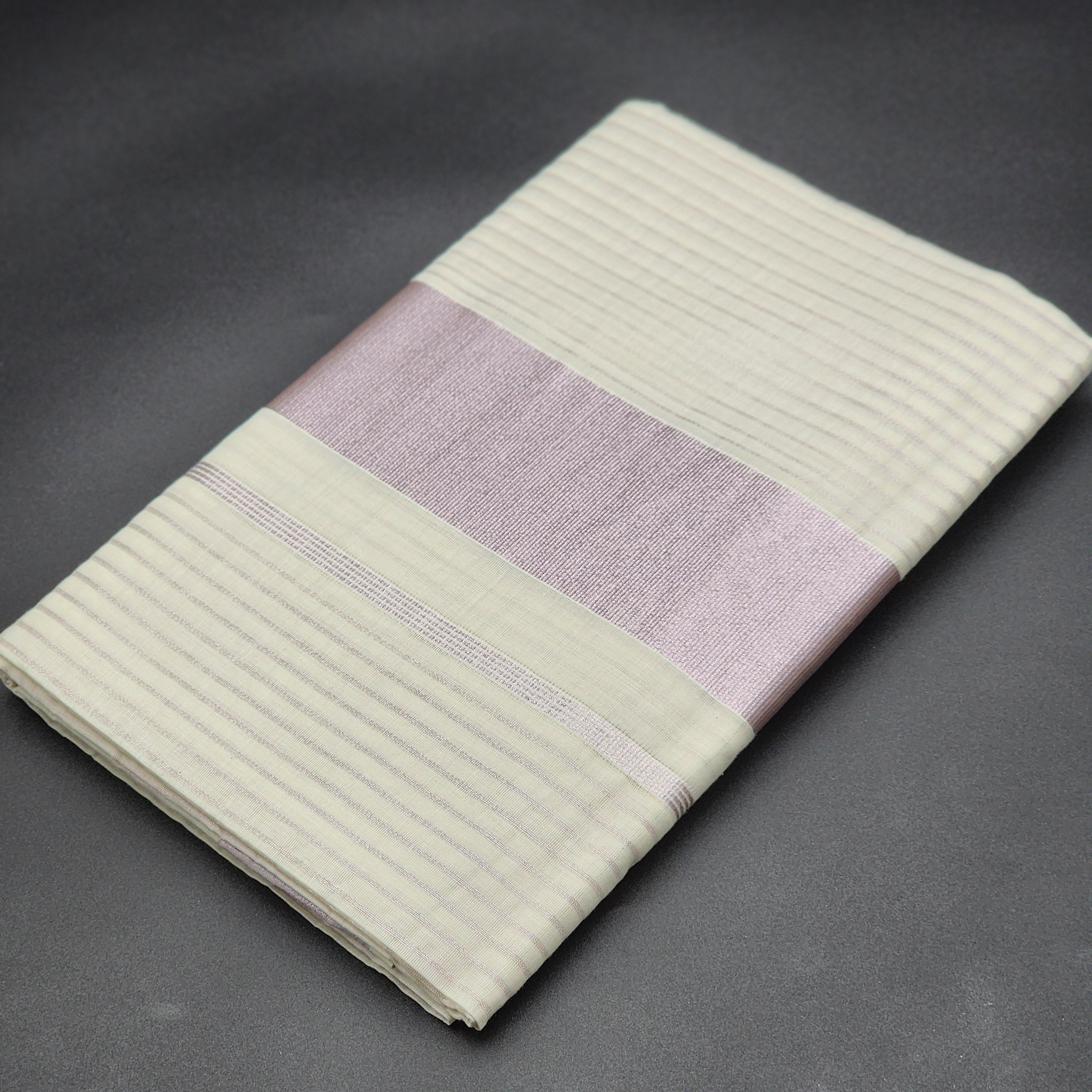 Traditional Tissue silk Saree with with full body Lavender lines and broad lavender lines 2135 Eljoys Fashion