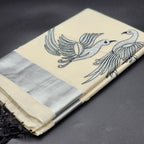 Tissue Silk South Indian Saree - birds design silver and black combo 2126 Eljoys Fashion
