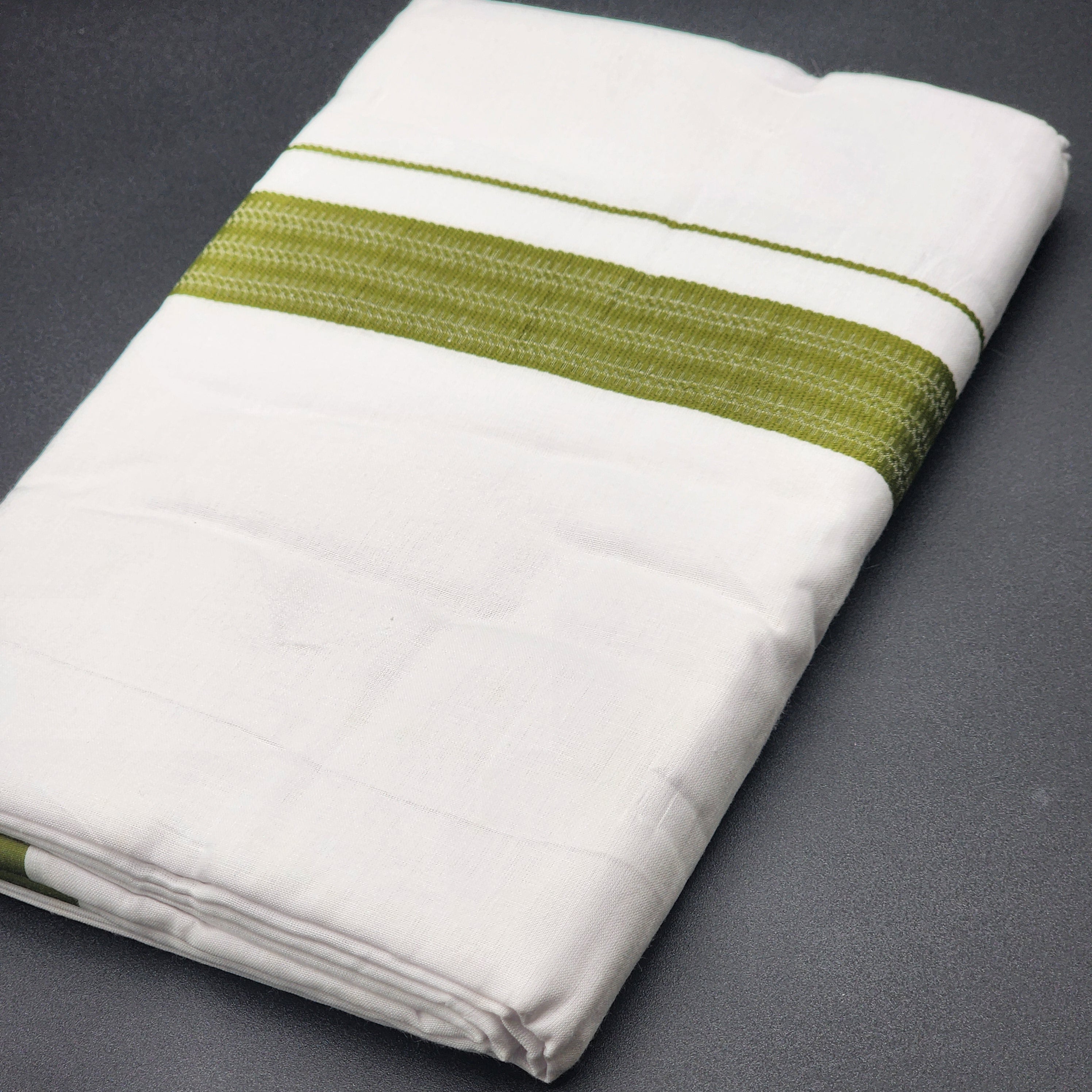 Dhoti Mundu Traditional South Indian style Parrot Green broad border 4104 Eljoys Fashion