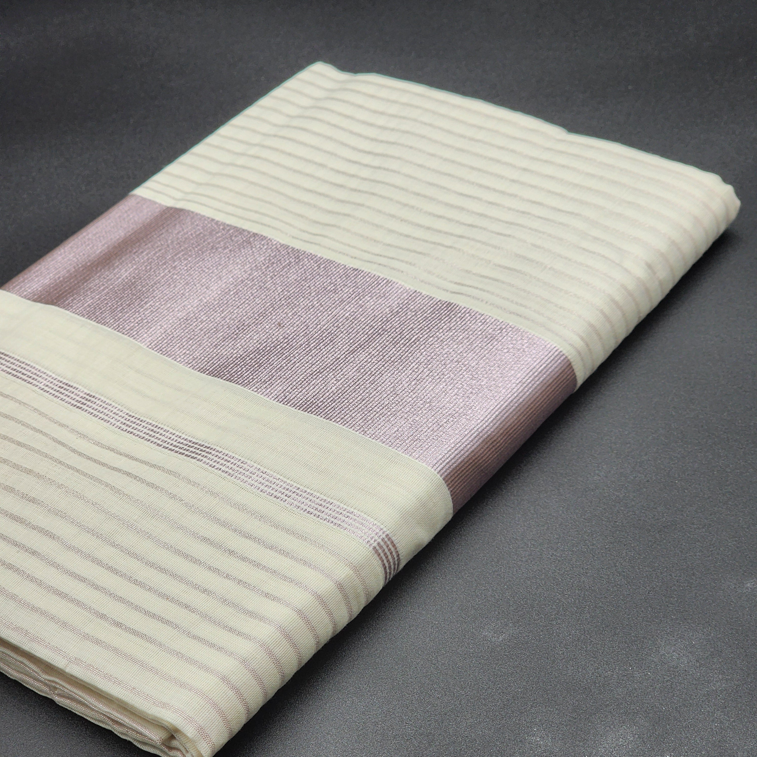 Traditional Tissue silk Saree with with full body Lavender lines and broad lavender lines 2135 Eljoys Fashion