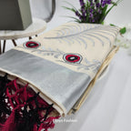 Tissue Silk South Indian Saree with silver red black Combo covert design Eljoys Fashion