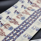 Saree printed in blue and red village theme 2152