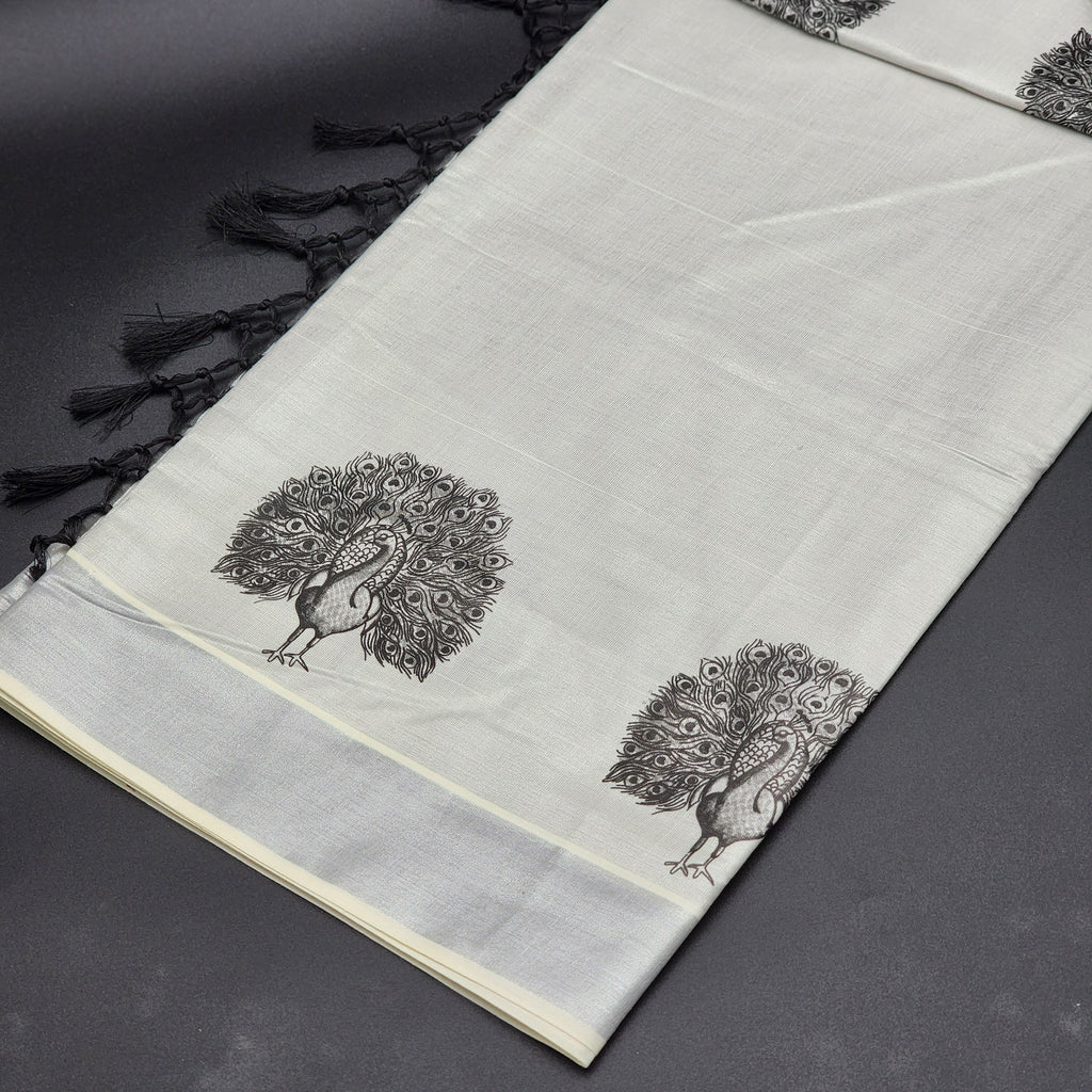 Handloom Silver Tissue Silk Saree 2131 Eljoys Fashion