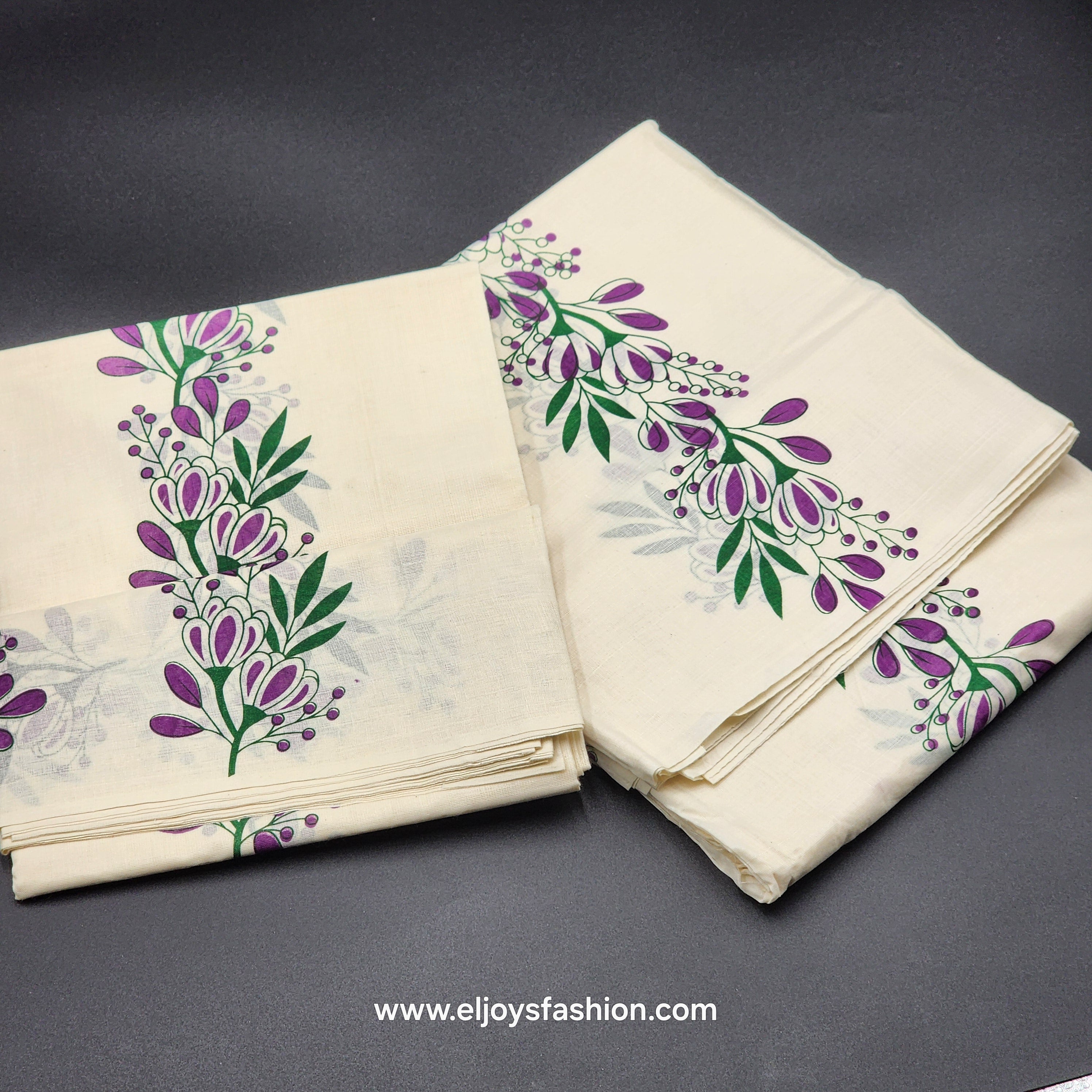 Set Mundu floral pattern in multi color combo 4005 Eljoys Fashion