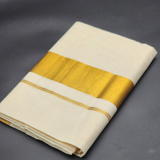 Kerala Tissue Silk Saree in Medium True gold border 2115 Eljoys Fashion