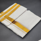 Dhoti Mundu Traditional South Indian style Gold Border 4107