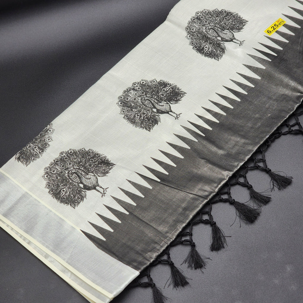 Handloom Silver Tissue Silk Saree 2131 Eljoys Fashion