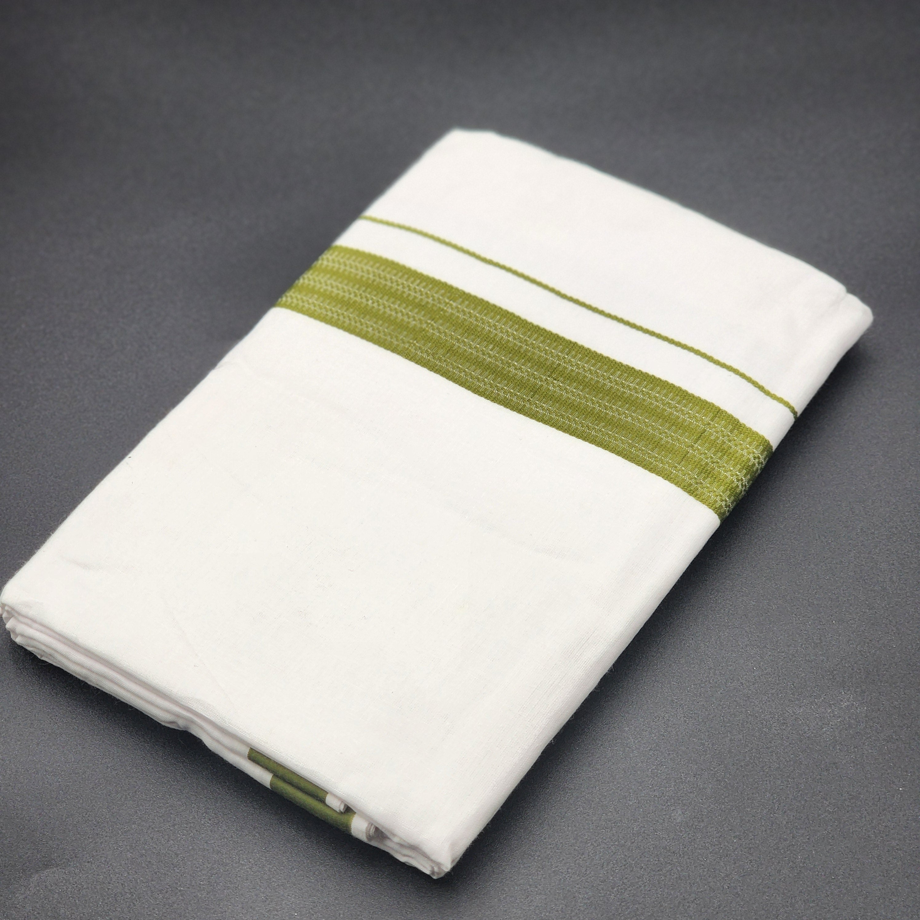 Dhoti Mundu Traditional South Indian style Parrot Green broad border 4104 Eljoys Fashion