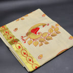 Handloom Tissue Silk Saree Peacock red gold combo design 2121 Eljoys Fashion