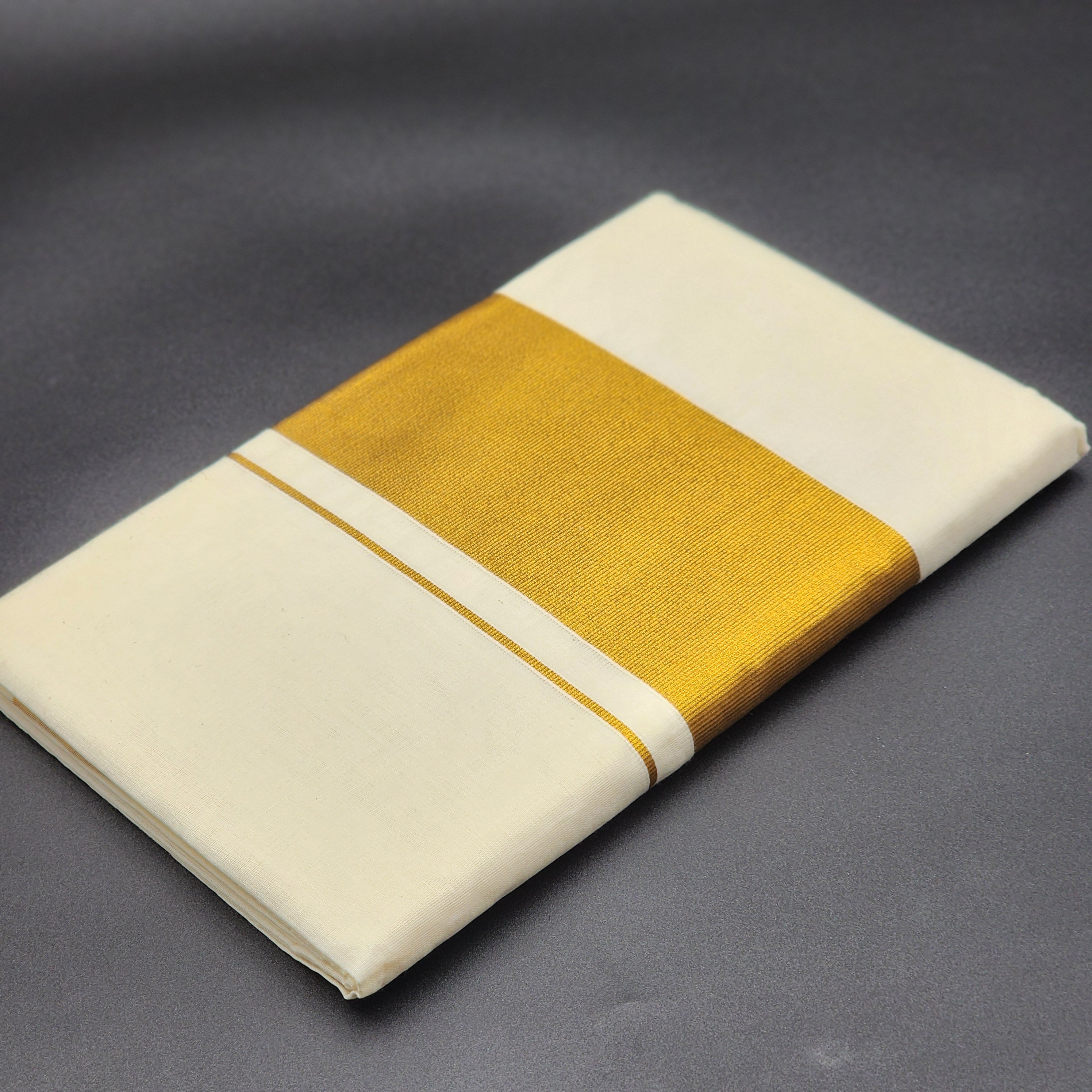 Traditional Kerala Saree Royal Gold Broad border 2118 Eljoys Fashion