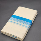 Dhoti Mundu Traditional South Indian style blue/light blue borders 4105
